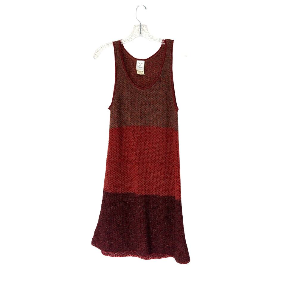 Mondi Dress VTG Red Burgundy Wool Blend Knit Sleeveless Gremlin Moody Small
